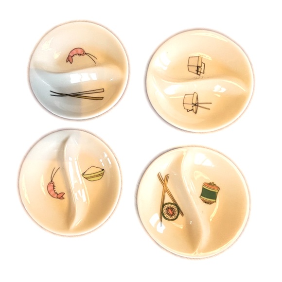 NIB Stokes Signature Home 4-Piece Set of Divided Sushi Dishes in Take-Out Box - Picture 1 of 7